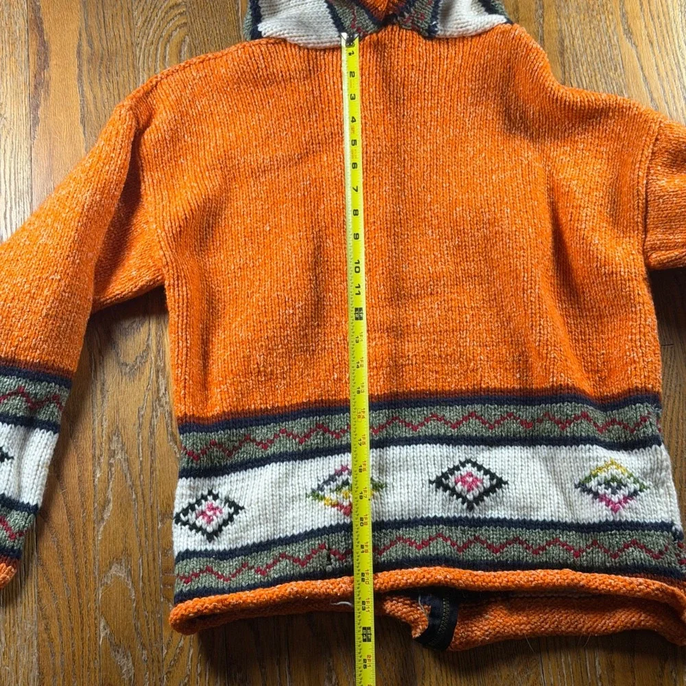 Sisandina Handicrafts M Wool Zip Pixie Cardigan Sweater Ecuador Hippie Festival